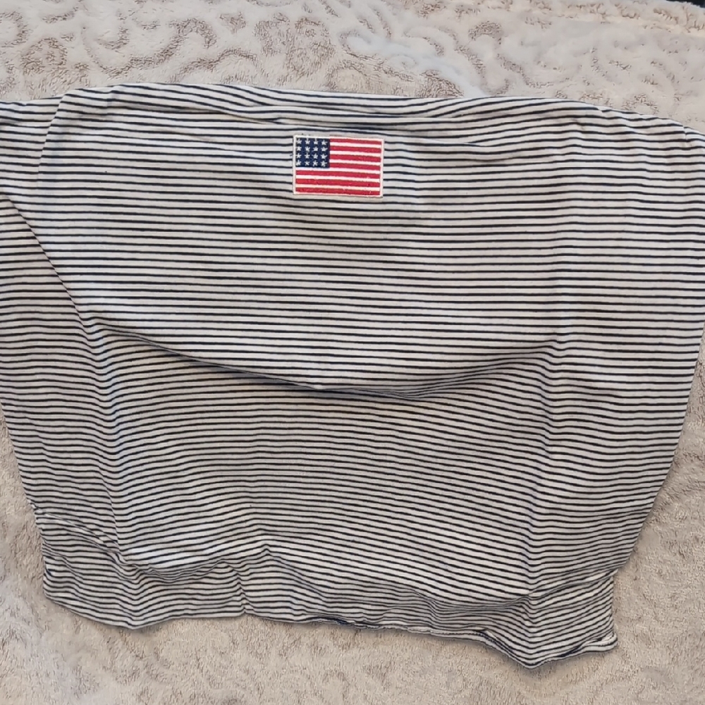 Mighty Fine Black and White Ruched Crop Top with Sailor Collar